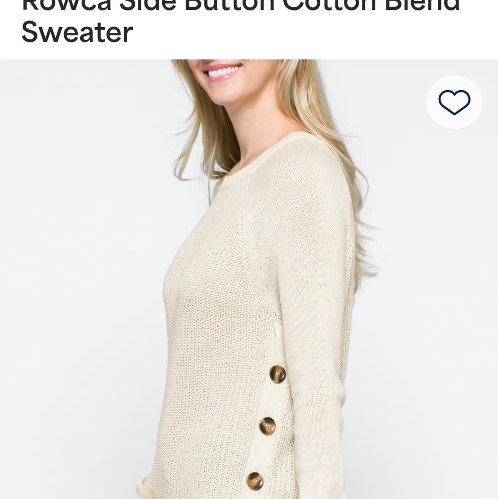 Beige Button-Side Sweater - Picture 14 of 15